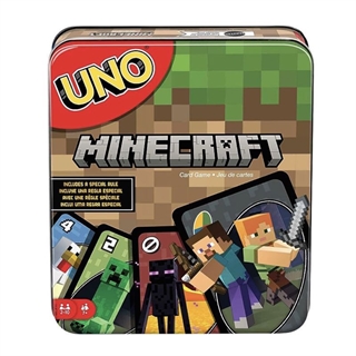 Minecraft UNO kortspil med iron boks